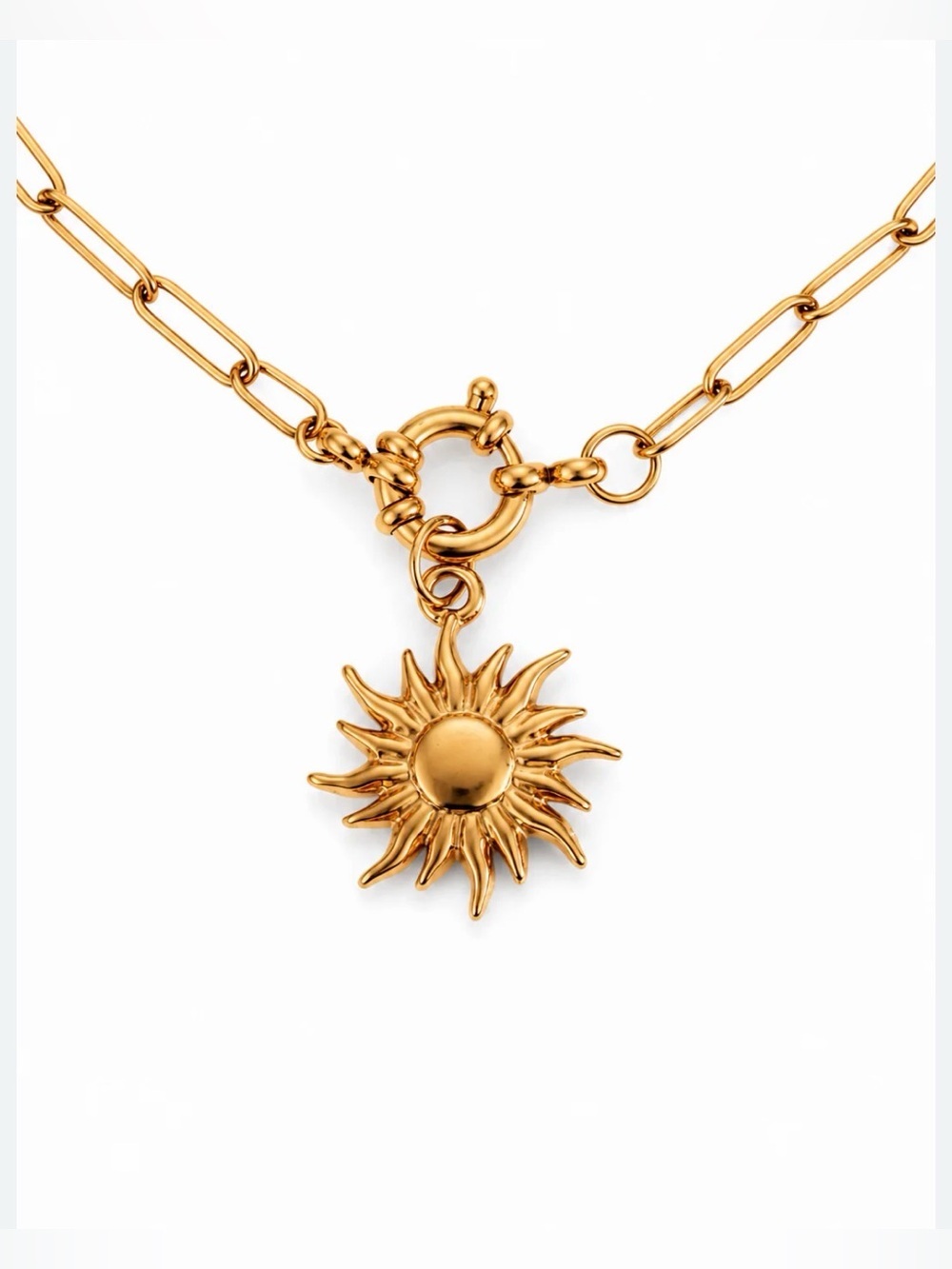 Gold Sunburst Pendant Necklace - Women Jewelry